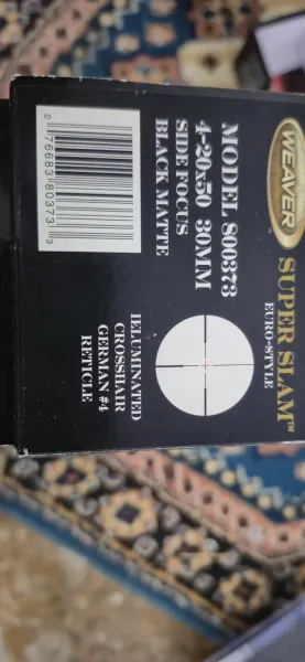 Weaver Super Slam Euro Style 4 20X50 Kuleli Atış Dürbünü