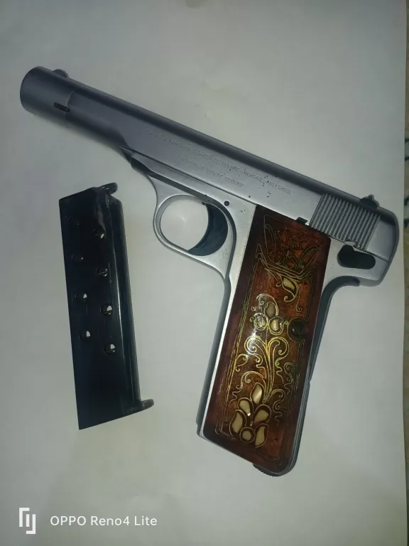 Özel Yapım Gümüş Kaplama 7 Mm Tabanca Silah - 2