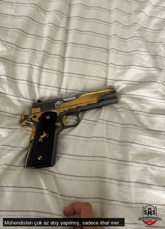 Mühendisten çok az atış yapılmış, sadece ithal mermi kullanılmış işlemeli 45 ACP Tisaş Zig 1911 Gold - 2