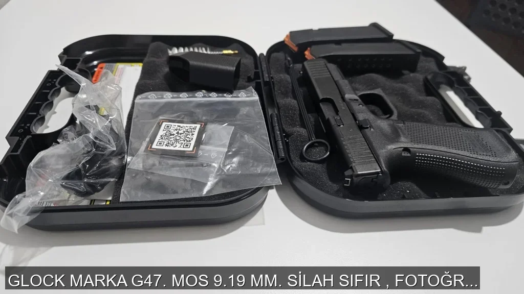 GLOCK MARKA G47. MOS 9.19 MM. SİLAH SIFIR , FOTOĞRAF ÇEKMEK İÇİN  ÇANTAYI AÇTIM .HİÇ KULLANILMADI. - 3