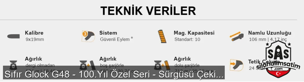 Sıfır Glock G48 - 100.Yıl Özel Seri - Sürgüsü Çekilmemiş - Kolleksiyonluk! - 6