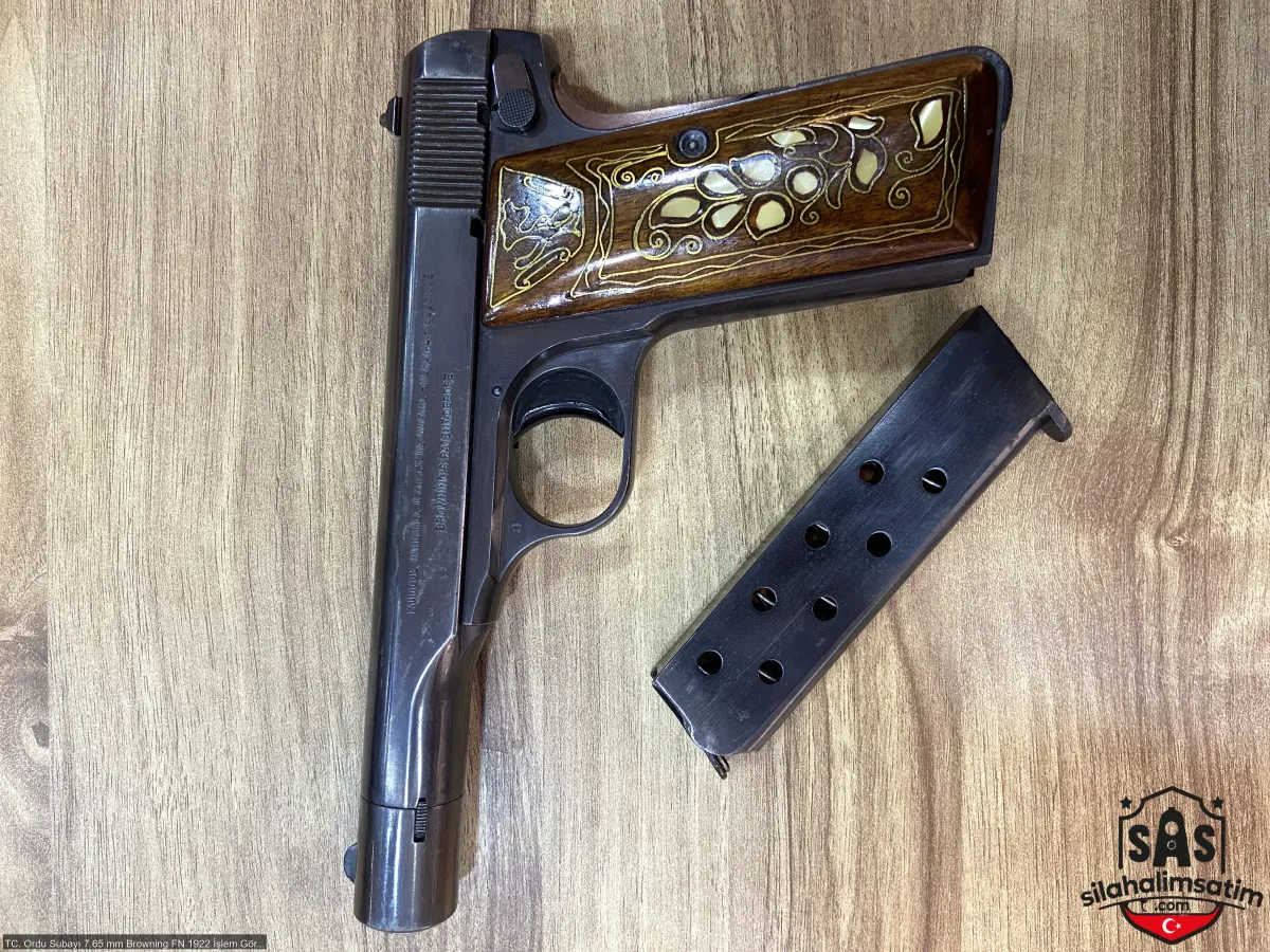 TC. Ordu Subayı 7.65 mm Browning FN 1922 İşlem Görmemiş Orijinal - 4